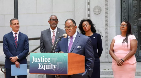 Councilmember Ridley-Thomas speaks for Justice Equity
