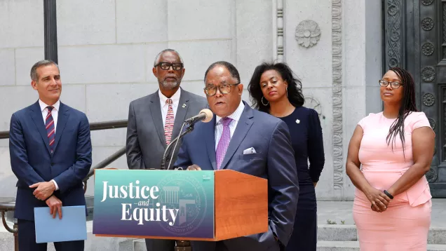 Councilmember Ridley-Thomas speaks for Justice Equity
